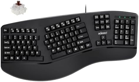 Adesso EasyTouch 150 Wired Mechanical Keyboard, Integrated Palm Rest by Adesso