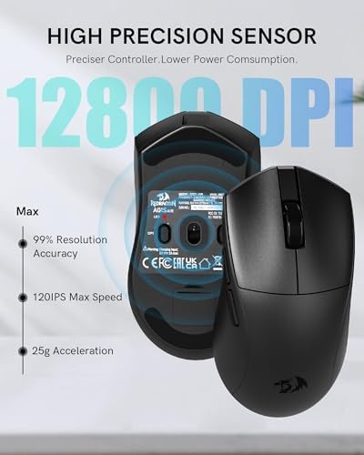 Redragon M821 Wireless Mouse Tri-Mode 54G Lightweight Black Silent Mice - Image 5