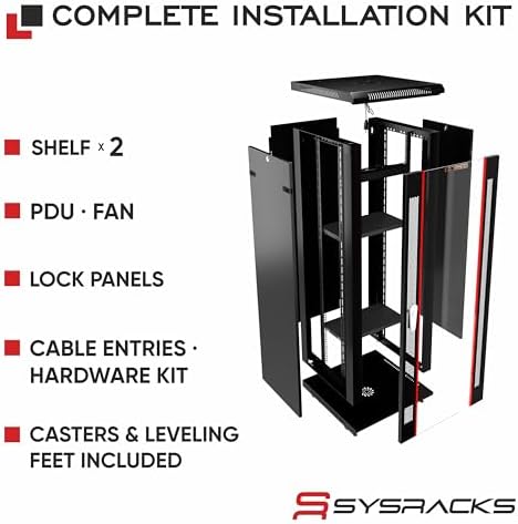 18U Wall Mount Server Rack Cabinet – 19" Network Rack Enclosure, 24" Deep Data Rack Cabinet with Fan, PDU & Shelf for IT Equipment, Switches and Patch Panel - Image 4