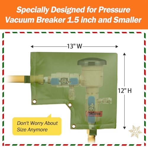 Backflow Preventer Insulation Cover for Vacuum Breaker, 13"W x 12"H, Green - Image 2