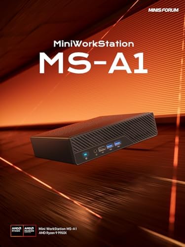 MINISFORUM Mini Workstation MS-A1 Barebone with AMD Ryzen 9 9950X (Zen 5, 16 cores/32 Threads, up to 5.7 GHz) Mini PC, OCuLink, Dual 2.5G LAN, 4× M.2 PCIe, HDMI/DP/USB-C, Without RAM/SSD - Image 4