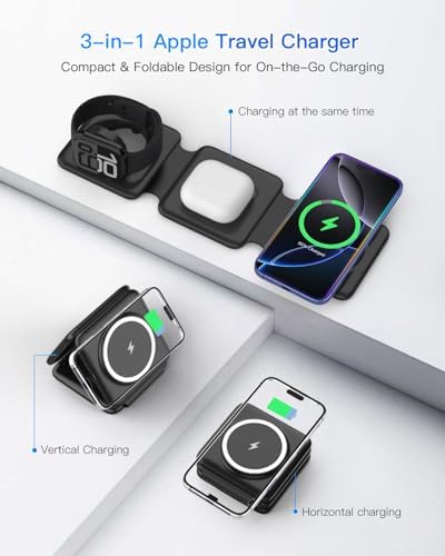 Fold Magnetic Wireless Charger for iPhone: Compact Charging Pad Fit Travel - Image 3
