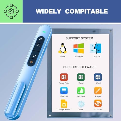 QUI Presentation Clicker with Volume Control, Wireless Presenter Remote - Image 6