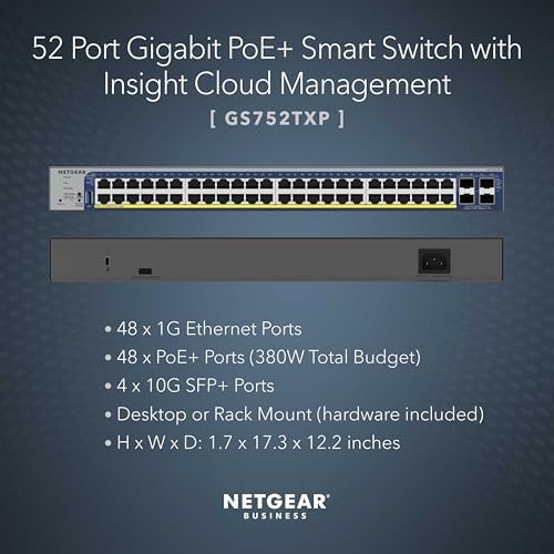NETGEAR 52-Port PoE Gigabit Ethernet Smart Managed Switch (GS752TXP) - Image 2