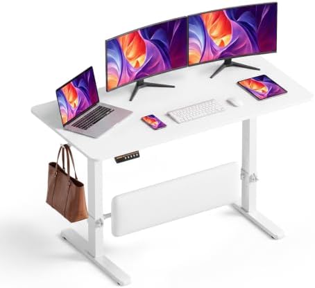 MALOL 47" x 24" Height Adjustable Electric Standing Desk, White by MALOL