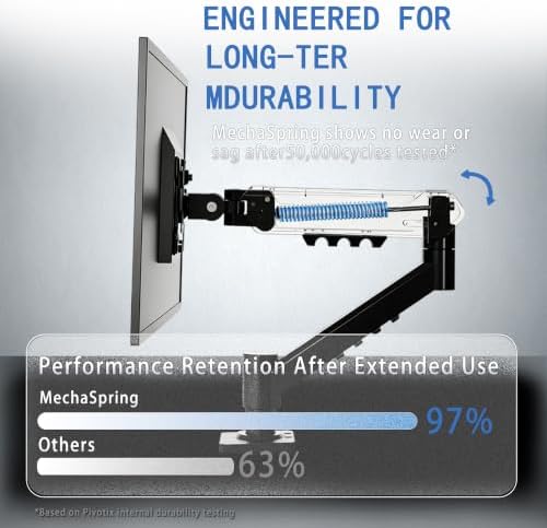 Single Monitor Arm Desk Mount, Mechanical Spring, 17-32 Inch, VESA - Image 4