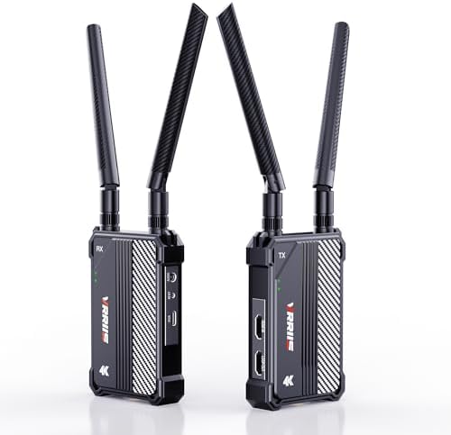 Wireless HDMI Transmitter and Receiver,1150ft Los Range,4K UHD Wireless Video Transmission System with 0.1S Latency, for Streaming from DSLR/PC/Laptop to TV/Monitor (WL095P TX+RX) by VRRIIS