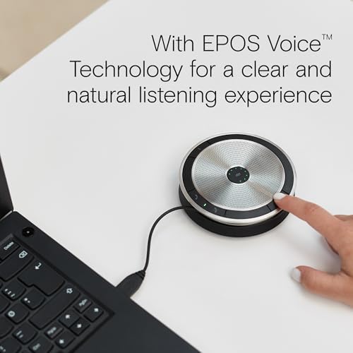 Sennheiser Enterprise Solution SP 20 ML 506050 Sound-Enhanced, User Friendly Mobile Speaker Phone For Desk Mobile Phone Softphone PC Connection Skype for Business Certified, Silver, EXPAND SP 20 - Image 7