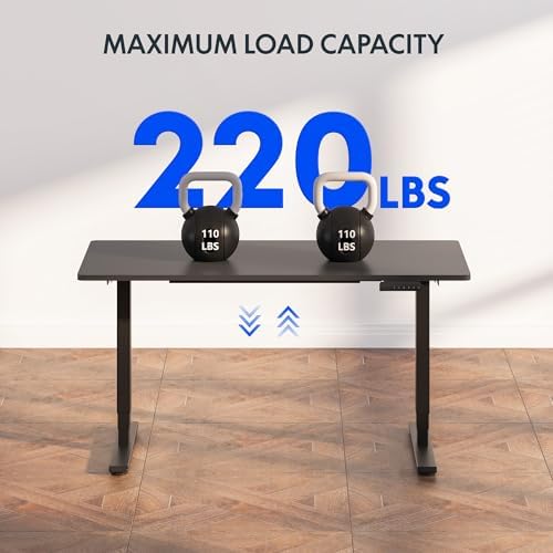FLEXISPOT E6 3-Stage Dual Motor Electric Standing Desk 48 x 24 Sit Stand Up Desk, Holds 220 lbs, Adjustable Height w/Memory Presets, One-Piece Black Desktop & Black Frame, Ships in 2 Boxes - Image 6