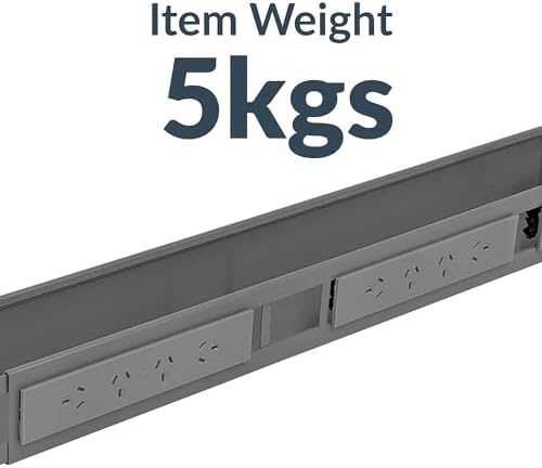 Desky Integrated Cable & Power Channel None Grey - Image 7