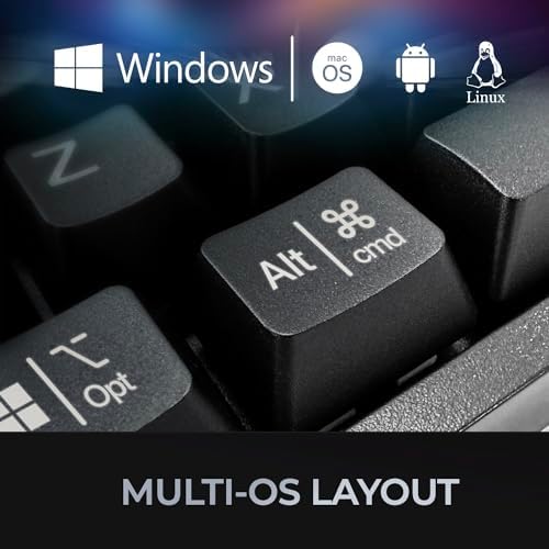Adesso AKB-670UB Mechanical Keyboard with Copilot AI Hotkey - Blue Switch, Multi-OS Compatible | Enhanced Productivity with Tactile Feel and Multimedia Keys - Image 5