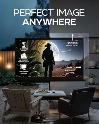 Projector Screen with Stand 84 inch 16:9 for Movies & Presentations - Image 5