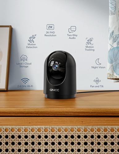 GNCC Security Camera, 2K Indoor Camera 360° Cameras for Home Security - Image 2