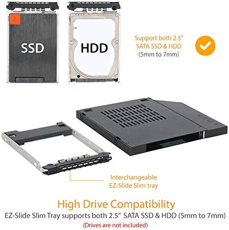 ICY DOCK 2.5" SSD / HDD Hot-Swap SATA Mobile Rack for 9.5mm Ultra Slim CD/DVD-ROM Optical Bay | ToughArmor MB411SPO-2B - Image 3