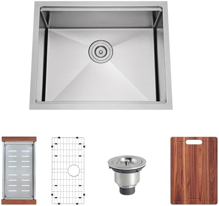 23 Inch Undermount Single Bowl Workstation Handmade Kitchen Sink - Image 2