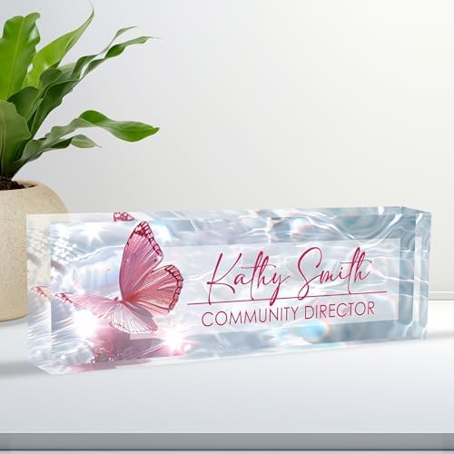 Acrylic Desk Name Plate, Personalized Office Desk Decor, Custom Boss Employee Appreciation Gifts by Ueedklaayy