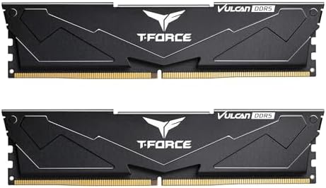 TEAMGROUP T-Force Vulcan DDR5 64GB (2x32GB) 6000MHz (PC5-48000) CL38 Intel XMP 3.0 & AMD Expo Compatible Desktop Memory Module Ram Black FLBD564G6000HC38ADC01 by TEAMGROUP