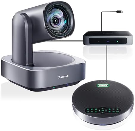Tenveo 4K PTZ Conference Room Camera System with Bluetooth Speakerphone, 12X Optical Zoom Wide View Angle Lens Works with Zoom Skype Teams for Room Remote Meeting by Tenveo