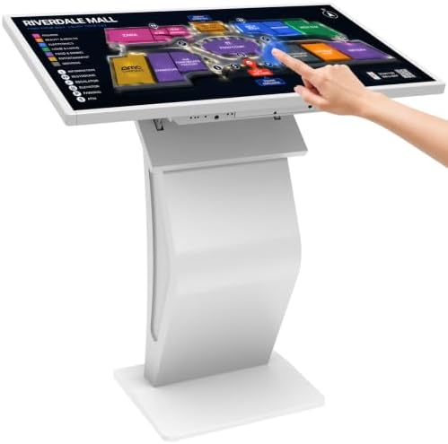 32 inch Touch Screen Kiosk, Install APP, Browser Search, Digital Signage Kiosk, K-style Stand Digital Signage Display, Interactive Display for Mall Navigation/Self-Ordering/Advertising/Retail Store by Unknown