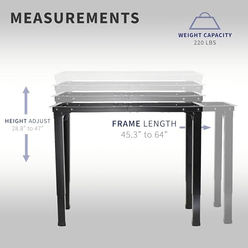 VIVO Black 4-Leg Dual Motor Standing Desk Frame, DESK-E4B - Image 5