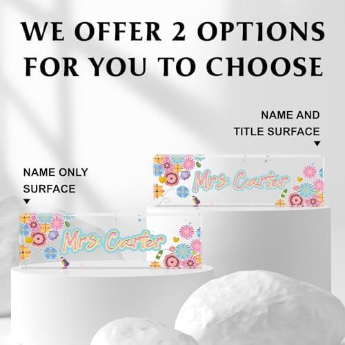 Custom Name Plate for Desk - Desk Name Plate Personalized - Acrylic Office Desk Accessories - Teacher Appreciation Gifts for Coworkers Employee Staff - Office Decor for Women Men (Teacher Gifts B) - Image 2