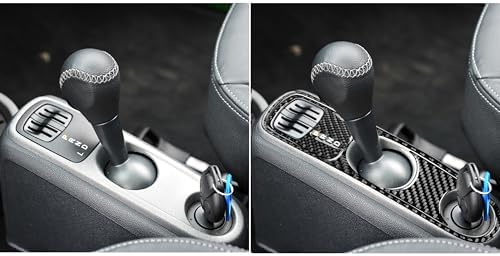 Real Black Carbon Fiber Car Center Console Gear Shift Panel Trim Decoration Trim Sticker Compatible with Benz Smart Fortwo 2011 2012 2013 2014 2015 Auto Interior Accessories 3pcs-Type A - Image 5