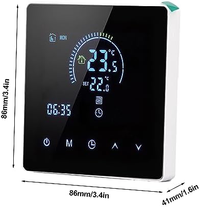 Smart Floor Heating Thermostat, Programmable Touch LCD Temperature Controller with Color Display AC 90V 240V 4500W for Home Office PC Flame Retardant Shell - Image 2