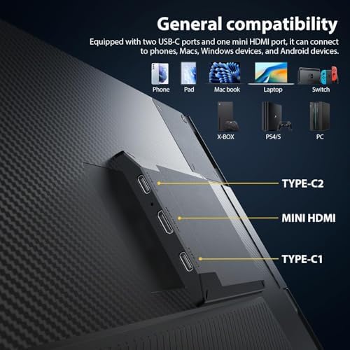 Leudaich Laptop Screen Extender, 14" FHD 1080P IPS Laptop Monitor Extender Dual Screen, Portable Monitor for Laptops 13-16" with USB-C/HDMI Port, Plug & Play for Windows/Mac/Android - Image 6