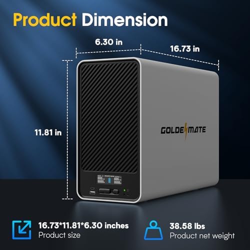 GOLDENMATE 2000VA/1600W Lithium UPS Battery Backup & Surge Protector, White - Image 6