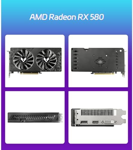 MOUGOL AMD Radeon RX 580 8GB GDDR5 Gaming Graphics Card, HDMI/DP/DVI Black - Image 2