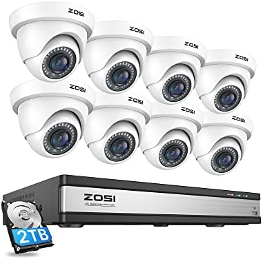 ZOSI 3K Lite 16CH Security Camera System, 8 X 2MP Cameras, 2TB HDD by ZOSI