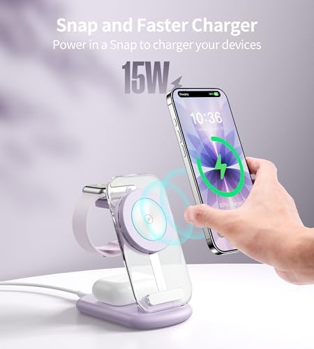 Mukiya 3 in 1 Magnetic Wireless Charging Station for Apple Devices - Image 4