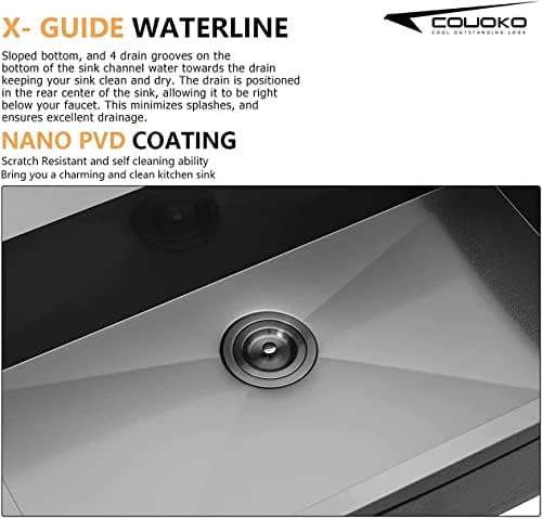 25 Inch Black Drop In 16 Gauge Stainless Steel Kitchen Sink - Image 5