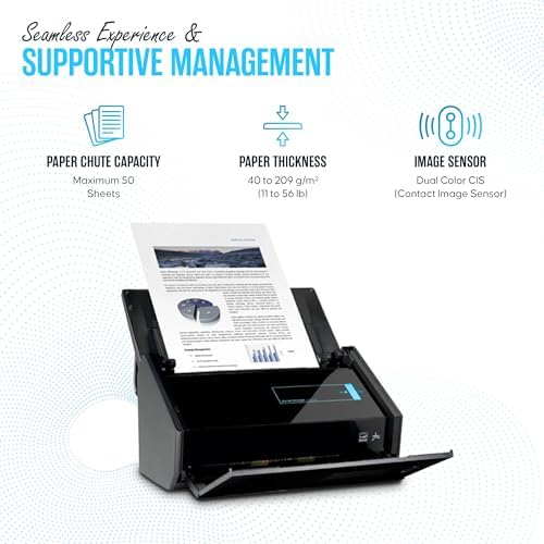 IX500 Fujitsu ScanSnap Duplex Document & Receipt Scanner, Mac/PC, USB 3.0 - Image 4