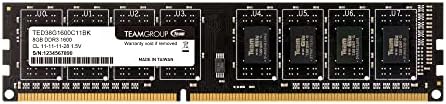 TEAMGROUP Elite DDR3 8GB Single 1600MHz (PC3-12800) CL11 Unbuffered Non-ECC 1.5V UDIMM 240 Pin PC Computer Desktop Memory Module Ram Upgrade - TED38G1600C11-S01 - (1x8GB) Single by TEAMGROUP