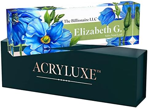 Personalized Name Plate, Custom Name Plates, 2 x 8 Inches, Thick Crystal-Clear Acrylic, Gift Box, Office Desk Decor by MySignCenter