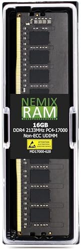 NEMIX RAM 16GB (1X16GB) DDR4 2133MHz PC4-17000 2Rx8 1.2V 288-PIN Non-ECC UDIMM Unbuffered Desktop PC Memory by NEMIXRAM