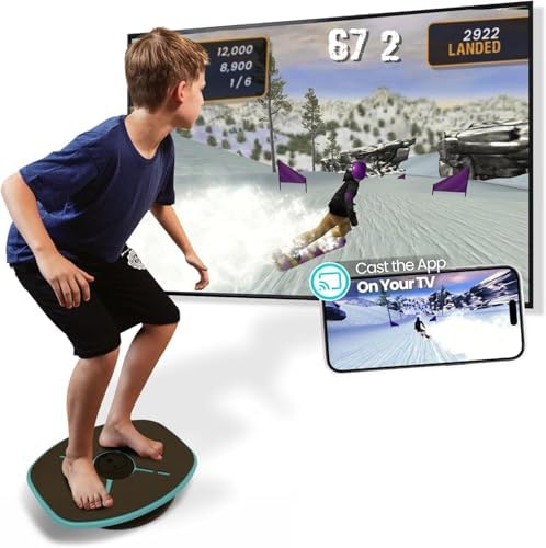 GoBalance Board - App-Enabled Balance Board. Smart Bluetooth Sensor, 12 FREE Interactive Games - Fun, Balance Training and Home Gym Workout! Boost Coordination & Strength for Teens and Adults by Particula