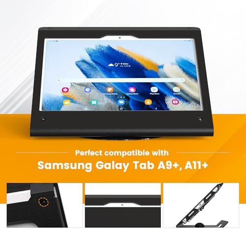 Tablet Stands Compatible with 11" Samsung Galaxy Tab A11+, Tab A9+, Heavy Duty Steel with 360° Swivel Base, Include Anti-Theft Cable Lock - BSC102BJ - Image 6