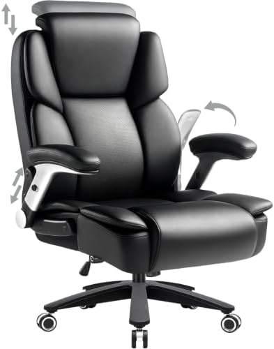 Indulgear Big and Tall Office Chair,500lbs Capacity Heavy Duty Office Chair for Heavy People, High Back Executive Computer Chair with Adjustable Lumbar Support, Quiet PU Wheel by Indulgear