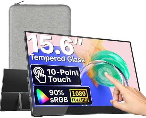 VisionOwl Portable Monitor for Laptop, IPS USB-C HDMI Travel Second Monitor for MacBook Pro Air, PC, PS5, Xbox, Portable Second Screen, Built-in Kickstand, Speakers, VESA Mountable, 15.6 by Seethewholeworldclearly