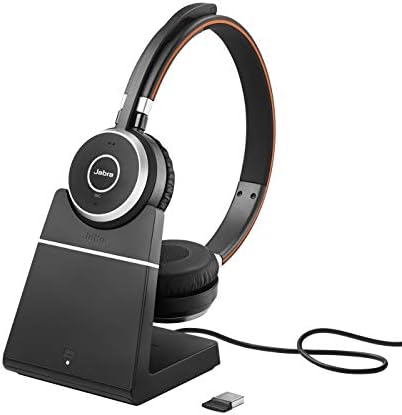 Jabra Evolve 65 SE Link380a UC Stereo Stand- Bluetooth Headset with Noise-Cancelling Microphone, Long-Lasting Battery and Dual Connectivity - Works with All Other Platforms - Black by Jabra