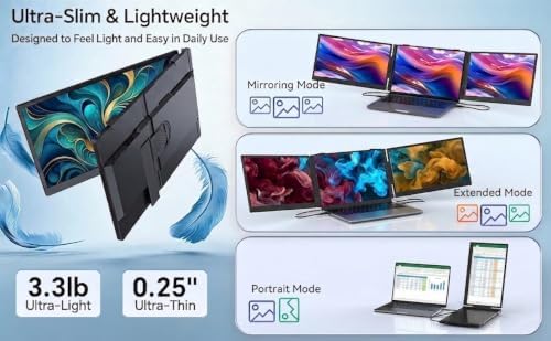 Leudaich 14'' Laptop Screen Extender, Portable Dual Monitor FHD 1080P IPS, Ultra-Slim Travel Monitor for 13-17" Laptops, Laptop Extender Work with Mac/Windows - Image 6