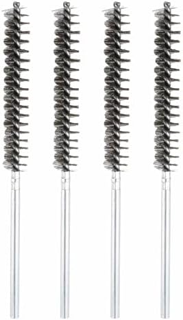 HARFINGTON 4pcs Wire Bore Brush 8 x 5/8" 1/4 Inch Shank Stainless Steel Bristles Cleaning Brush for Clean Car Part Tube Kitchen Garage by HARFINGTON