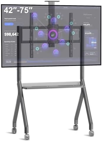 Smart Board Stand for 42"– 75" Interactive Smart Whiteboard, Height Adjustable Mobile Portable Stand with Four Lockable Wheels for Classroom Home Office Business Studio by JYXOIHUB