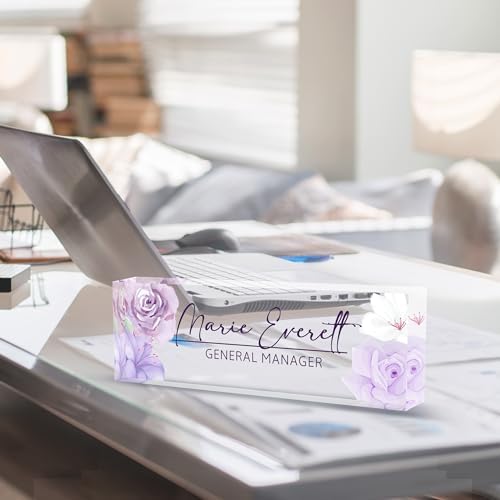 Desk Name Plate Personalized Name Plate for Desk, Office Desk Decor, 3D Style Personalized Plaque Name Plates for Desks Custom Appreciation Gifts for Boss Lady Employee Coworkers (Gouache Flowers) - Image 6