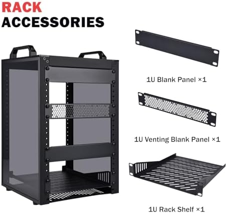 GeeekPi 8U Server Rack Cabinet, DeskPi RackMate T1 Plus,10 inch Network Rack for Servers, Network, A/V Equipment, 10.23inch/260mm Depth (Black) - Image 7