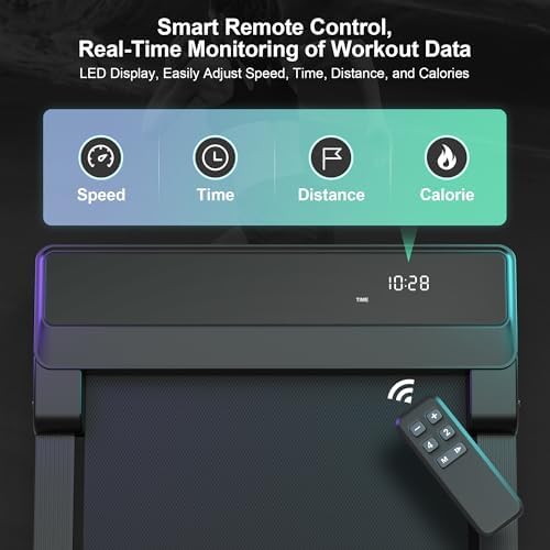 Walking Pad Treadmill with 5% Incline - Under Desk Running Machine Mat Pads for Home Office Portable Small Compact Quiet Flat Indoor Magnetic Lightweight Electric Treadmills Remote Control 4MPH - Image 3