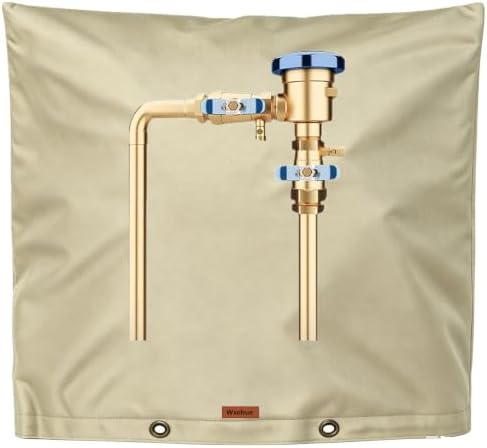 Backflow Preventer Cover Insulated Pouch,Outdoor Pipe Insulation Cover,Winter Freeze Protection Water Well Pump Covers Sprinkler Valve Cover Insulated (Khaki, 40''W x 36''H) by Wsobue
