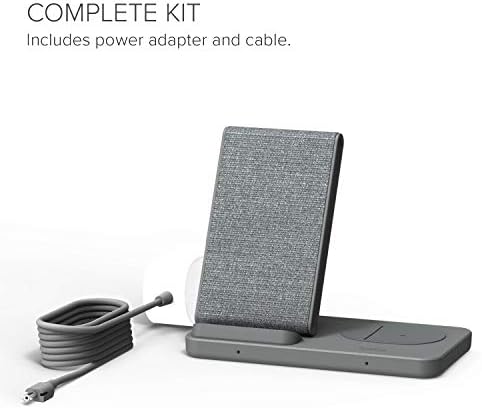 iOttie iON Wireless Duo CERTIFIED BY GOOGLE 15W Stand + 5W Pad Qi-Certified Charger | Compatible with Google, Google Pixel, Pixel Buds | Includes Power Cable & Adapter | Dark Grey - Image 5